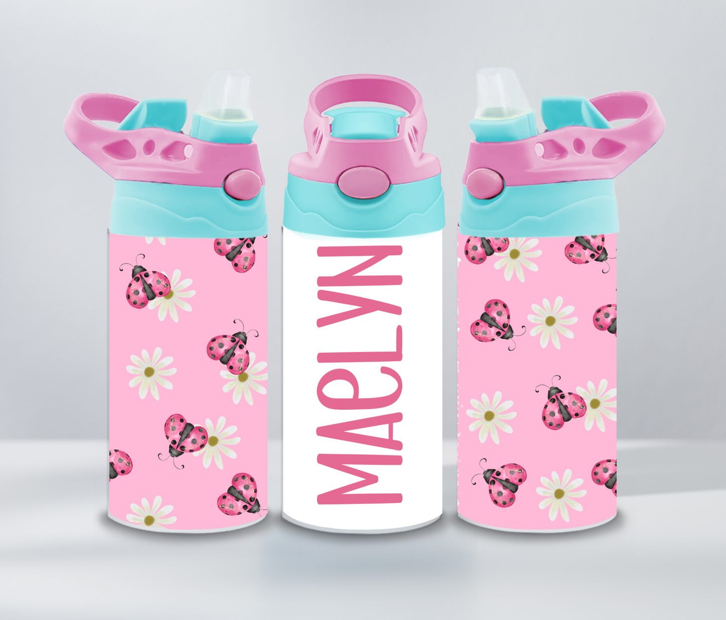 Pink Ladybug Flip Top Tumbler