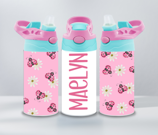Pink Ladybug Flip Top Tumbler